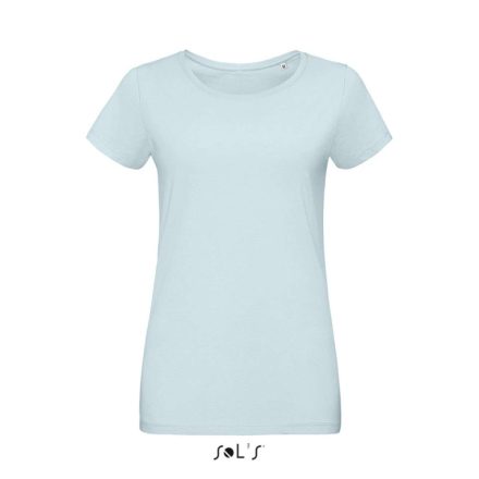 Női MARTIN testhezálló környakas rövid ujjú póló, SOL'S SO02856, Creamy Blue-2XL