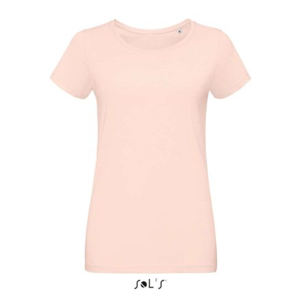 Női MARTIN testhezálló környakas rövid ujjú póló, SOL'S SO02856, Creamy Pink-2XL