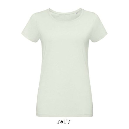 Női MARTIN testhezálló környakas rövid ujjú póló, SOL'S SO02856, Creamy Green-XL