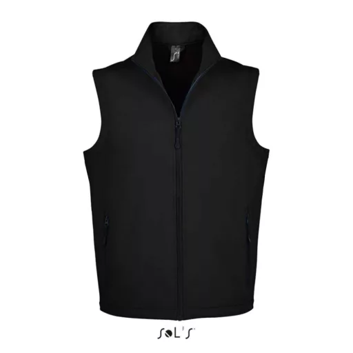 Férfi RACE cipzáras softshell mellény, SOL'S SO02887, Black-2XL