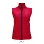 Női RACE cipzáras softshell mellény, SOL'S SO02888, Pepper Red-2XL