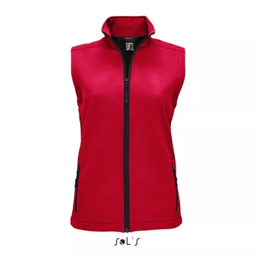 Női RACE cipzáras softshell mellény, SOL'S SO02888, Pepper Red-L