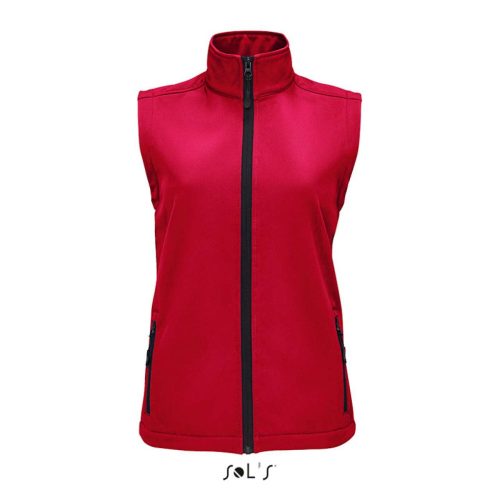 Női RACE cipzáras softshell mellény, SOL'S SO02888, Pepper Red-S