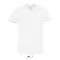 Férfi MPERIAL V-nyakú rövid ujjú póló, SOL'S SO02940, White-3XL