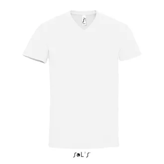   Férfi MPERIAL V-nyakú rövid ujjú póló, SOL'S SO02940, White-S