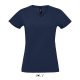 Női MPERIAL V-nyakú rövid ujjú póló, SOL'S SO02941, French Navy-2XL