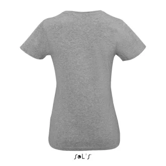   Női MPERIAL V-nyakú rövid ujjú póló, SOL'S SO02941, Grey Melange-S