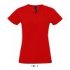 Női MPERIAL V-nyakú rövid ujjú póló, SOL'S SO02941, Red-S