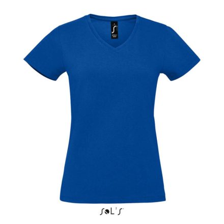 Női MPERIAL V-nyakú rövid ujjú póló, SOL'S SO02941, Royal Blue-S