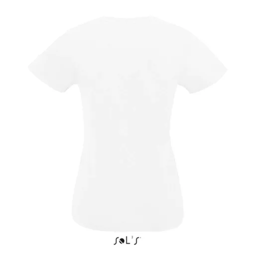 Női MPERIAL V-nyakú rövid ujjú póló, SOL'S SO02941, White-S