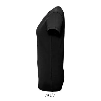   Női MILLENIUM kereknyakú rövid ujjú sztreccs póló, SOL'S SO02946, Deep Black-S