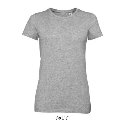 Női MILLENIUM kereknyakú rövid ujjú sztreccs póló, SOL'S SO02946, Grey Melange-2XL