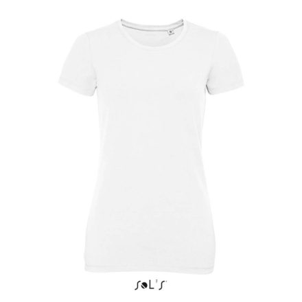 Női MILLENIUM kereknyakú rövid ujjú sztreccs póló, SOL'S SO02946, White-S