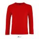 Gyerek IMPERIAL hosszú ujjú környakas póló, SOL'S SO02947, Red-4A