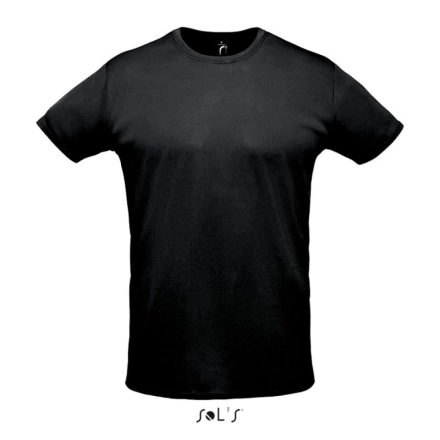 Uniszex rövid ujjú sport póló, SOL'S SO02995, Black-2XL