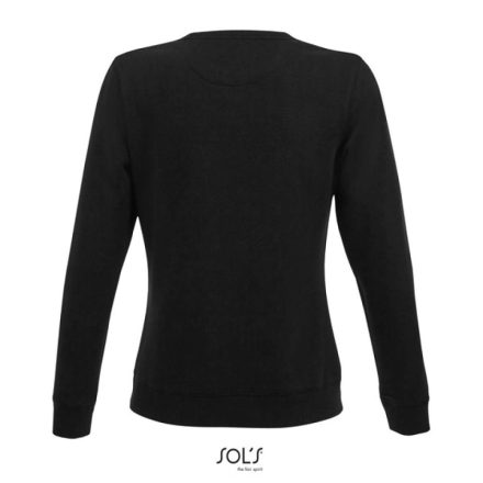 Női kereknyakú pulóver, SOL'S SO03104, Black-L