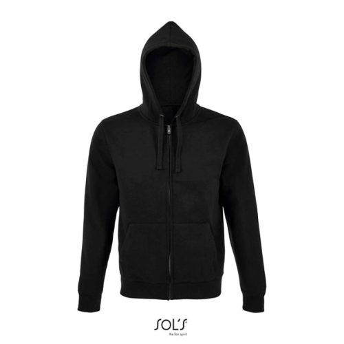 Férfi cipzáros kapucnis pulóver, SOL'S SO03105, Black-XL
