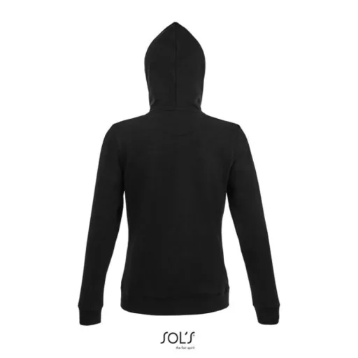 Női cipzáros kapucnis pulóver, SOL'S SO03106, Black-XL