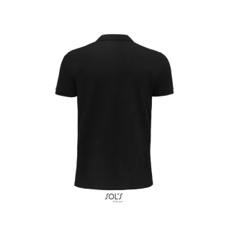   Férfi PLANET organikus rövid ujjú galléros póló, SOL'S SO03566, Black-S