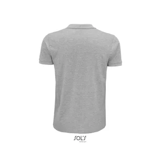  Férfi PLANET organikus rövid ujjú galléros póló, SOL'S SO03566, Grey Melange-L
