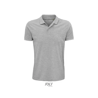   Férfi PLANET organikus rövid ujjú galléros póló, SOL'S SO03566, Grey Melange-L