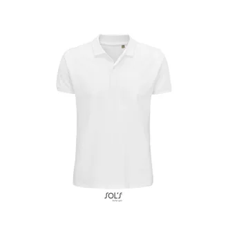   Férfi PLANET organikus rövid ujjú galléros póló, SOL'S SO03566, White-S
