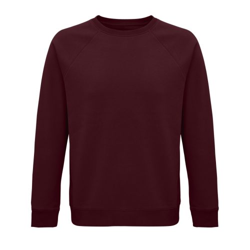 Uniszex  organikus környakas pulóver, SOL'S SO03567, Burgundy-XS