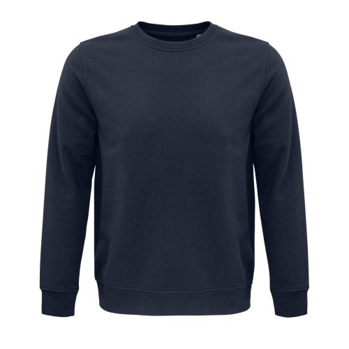 Uniszex  organikus környakas pulóver frottír béléssel, SOL'S SO03574, French Navy-2XL