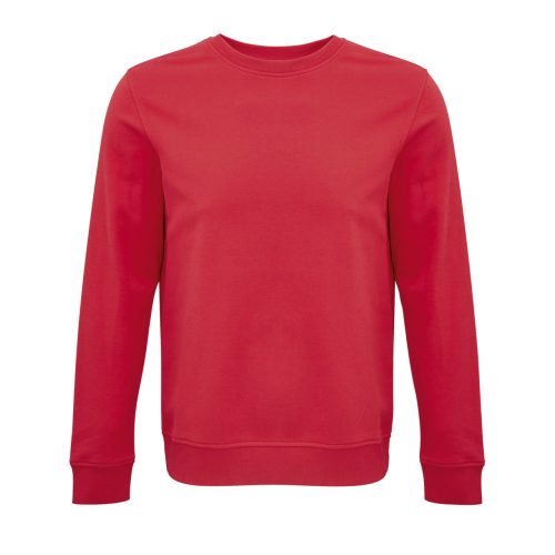 Uniszex  organikus környakas pulóver frottír béléssel, SOL'S SO03574, Red-L