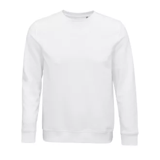   Uniszex  organikus környakas pulóver frottír béléssel, SOL'S SO03574, White-L