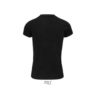   Női PLANET organikus rövid ujjú galléros póló, SOL'S SO03575, Black-XS