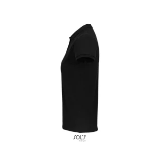   Női PLANET organikus rövid ujjú galléros póló, SOL'S SO03575, Black-XS