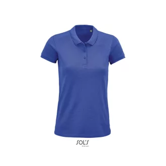   Női PLANET organikus rövid ujjú galléros póló, SOL'S SO03575, Royal Blue-XS