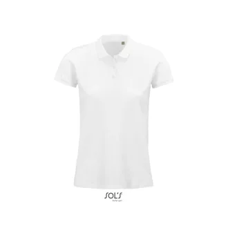   Női PLANET organikus rövid ujjú galléros póló, SOL'S SO03575, White-XS