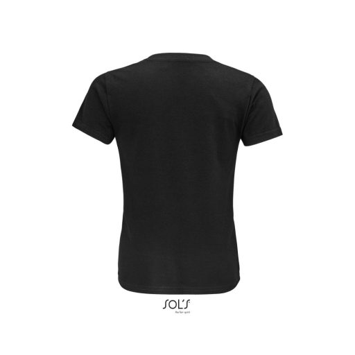 Gyerek CRUSADER környakas rövid ujjú pamut póló, SOL'S SO03580, Deep Black-10A