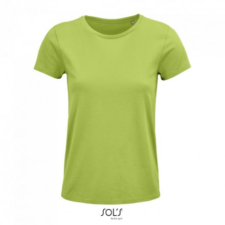Női CRUSADER  organikus pamutból készült rövid ujjú póló , SOL'S SO03581, Apple Green-S