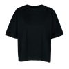 Női BOXY organikus, széles fazonú rövid ujjú póló, SOL'S SO03807, Deep Black-XS
