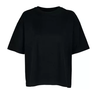   Női BOXY organikus, széles fazonú rövid ujjú póló, SOL'S SO03807, Deep Black-XS