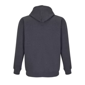   Uniszex kapucnis cipzáras pulóver, SOL'S SO03812, Charcoal Melange-XS