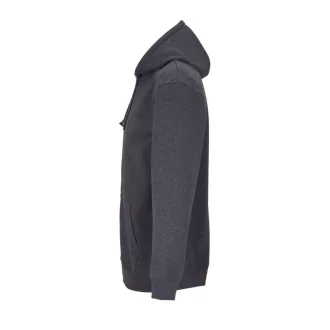   Uniszex kapucnis cipzáras pulóver, SOL'S SO03812, Charcoal Melange-XS