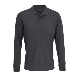   Férfi PRIME hosszú ujjú galléros póló, SOL'S SO03983, Dark Grey-S