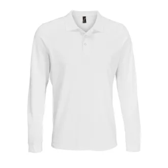   Férfi PRIME hosszú ujjú galléros póló, SOL'S SO03983, White-2XL