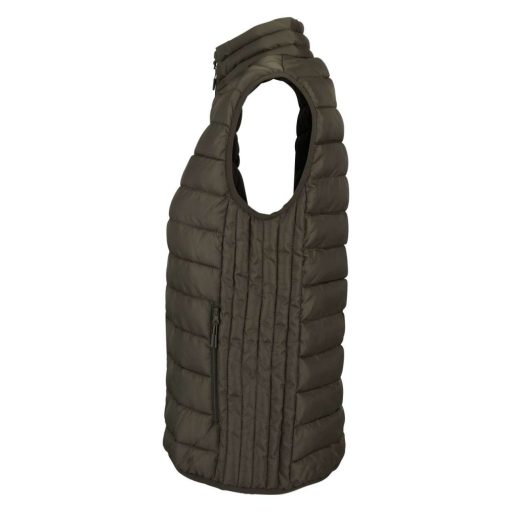 Női STREAM oldalzsebes cipzáras steppelt mellény, SOL'S SO04021, Army-2XL