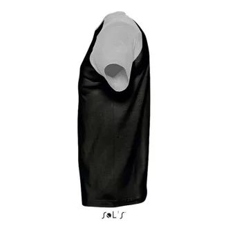   Férfi FUNKY raglános kétszínű rövid ujjú póló, SOL'S SO11190, Black/Grey Melange-S