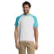 Férfi FUNKY raglános kétszínű rövid ujjú póló, SOL'S SO11190, White/Atoll Blue-M