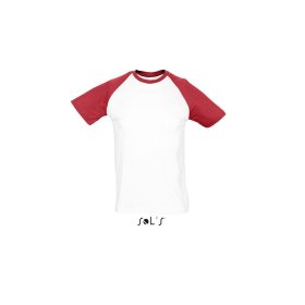   Férfi FUNKY raglános kétszínű rövid ujjú póló, SOL'S SO11190, White/Red-2XL