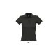Női PEOPLE rövid ujjú galléros pamut póló, SOL'S SO11310, Black-2XL