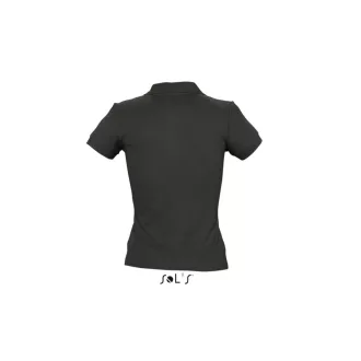   Női PEOPLE rövid ujjú galléros pamut póló, SOL'S SO11310, Black-2XL
