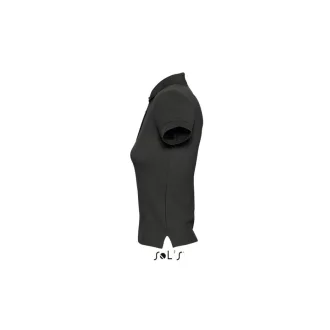   Női PEOPLE rövid ujjú galléros pamut póló, SOL'S SO11310, Black-2XL