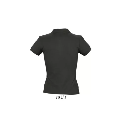 Női PEOPLE rövid ujjú galléros pamut póló, SOL'S SO11310, Black-L